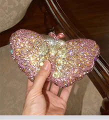Butterfly Shaped Rhinestone Clutch Bag
