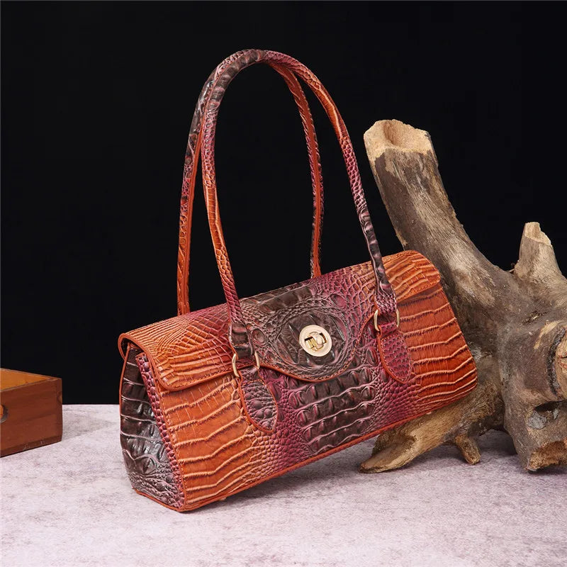 Crocodile Vintage Leather Handbag