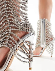 Bling Bling Crystal Tassel High Heels