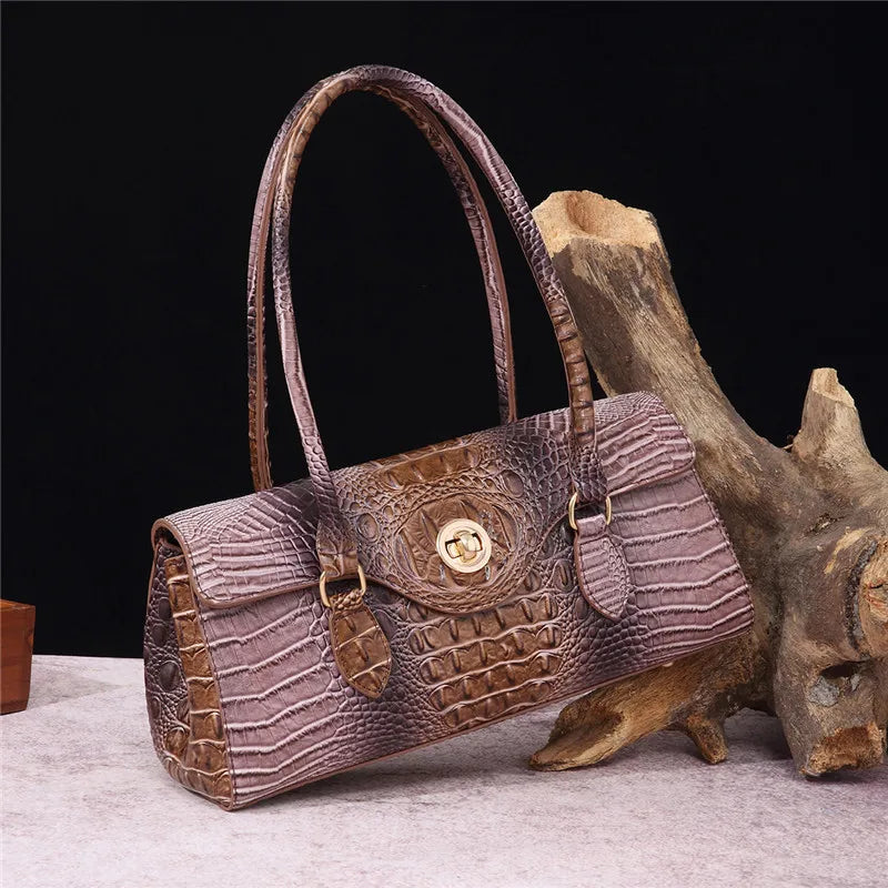 Crocodile Vintage Leather Handbag