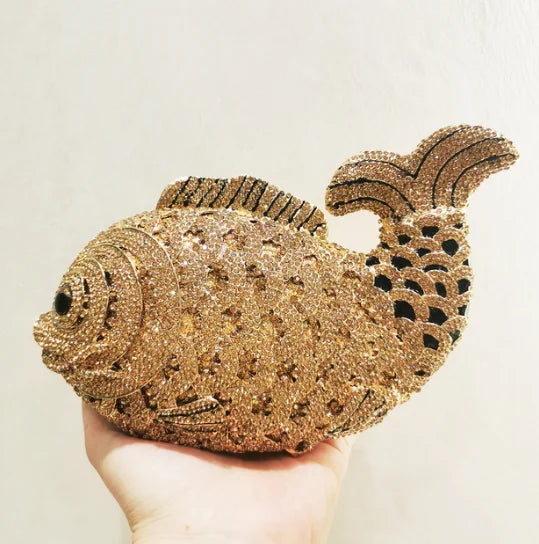 Fish Rhinestone Clutch Bag
