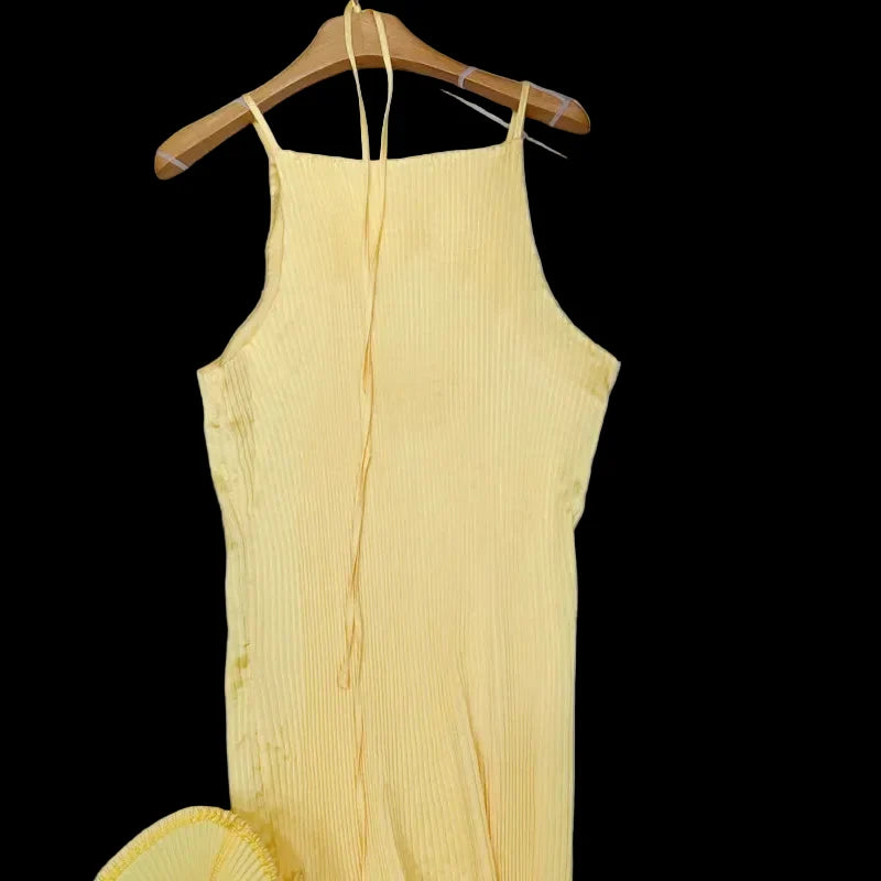 Asymmetrical Rolled Hem Mid Dress