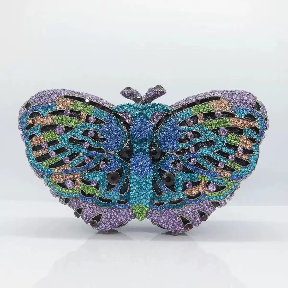 Butterfly Shaped Rhinestone Clutch Bag