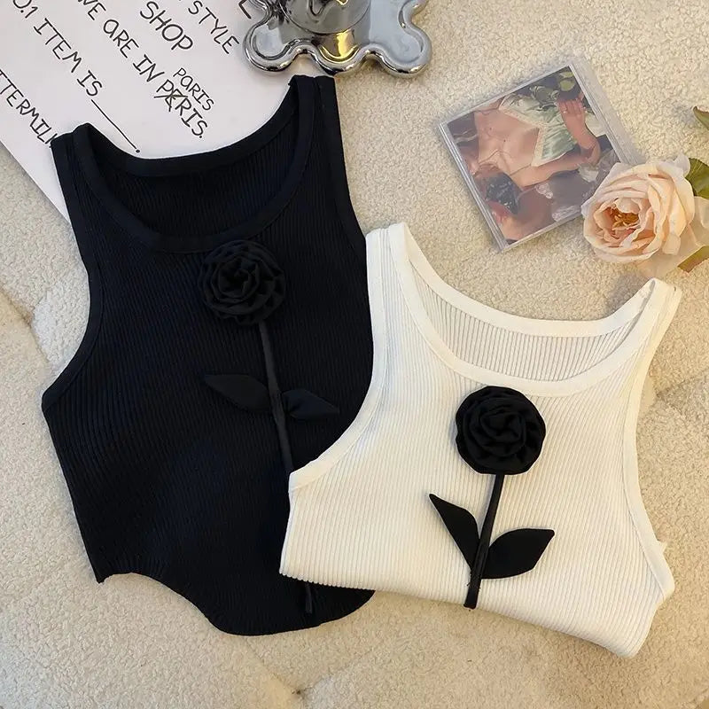 Floral Applique Crop Top