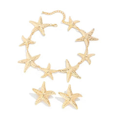Bohemian Starfish Necklace Set