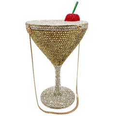 Cherry Goblet Rhinestone Clutch Bag