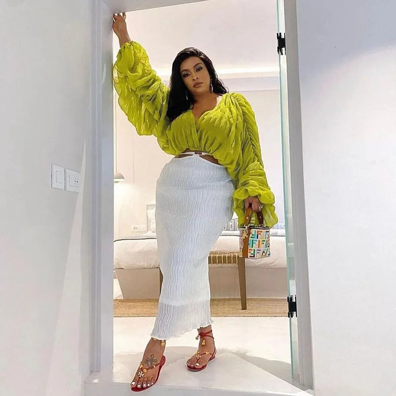 Chiffon Puff  Sleeve Top