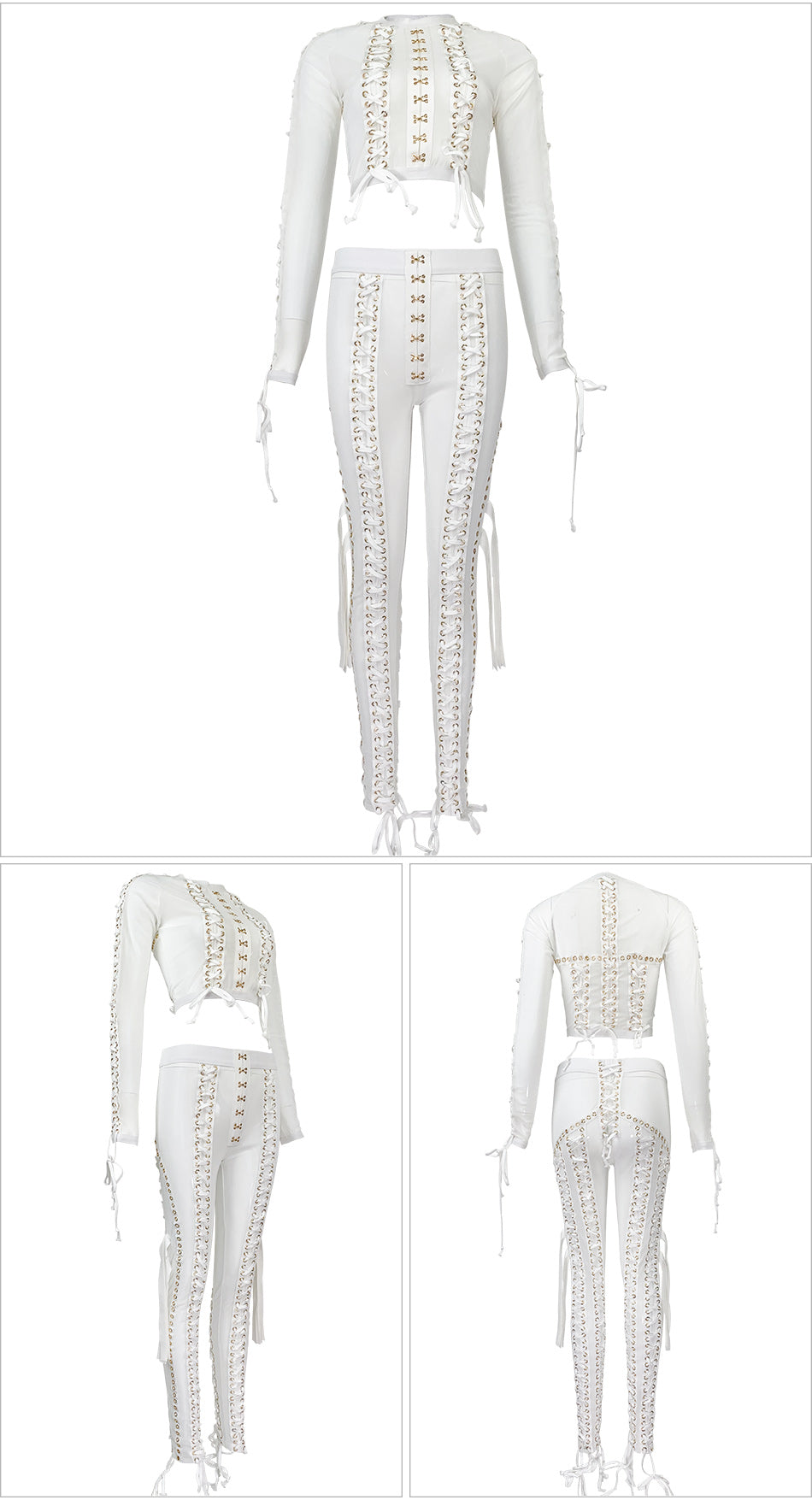 Diva Lace Up Mesh Pants Set