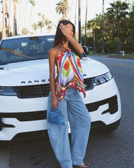 Asymmetrical Satin Tank Top