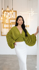 Chiffon Puff  Sleeve Top
