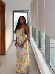 Foral Chiffon Maxi Dress