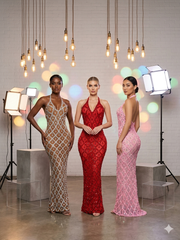 Abi Rhinestone Mesh Maxi Dress