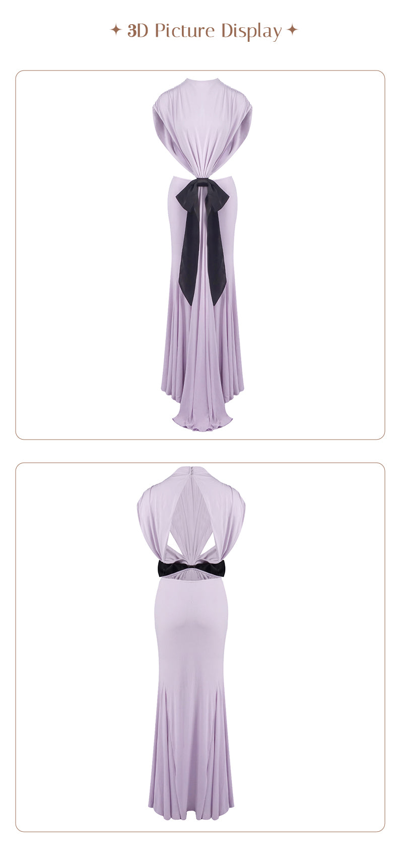 Bowknot Mermaid Maxi Dress